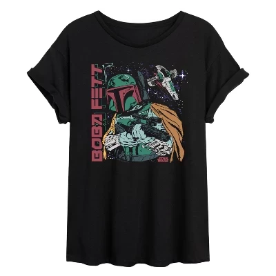 Женская футболка Star Wars Boba Fett оверсайз, черная