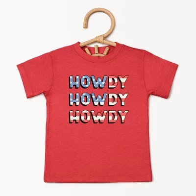 Молодежная футболка с коротким рукавом Howdy Flag Stacked, красная