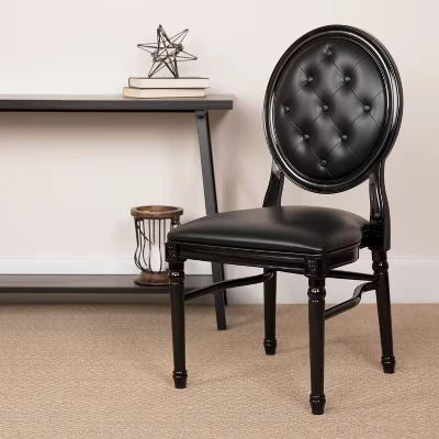 Обеденный стул Flash Furniture Hercules King Louis, черный