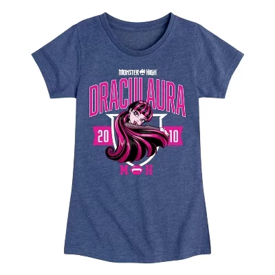 Футболка для девочек Monster High Дракулаура, синяя
