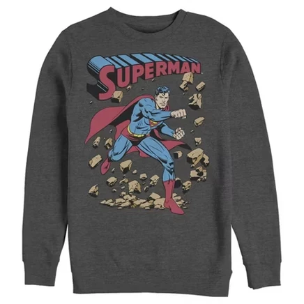 Мужской свитшот DC Comics Superman, графитовый меланж