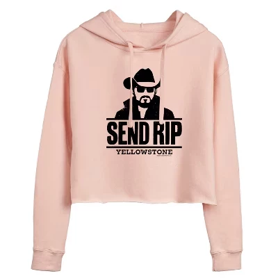 Женская укороченная толстовка с капюшоном Send Rip и графическим принтом blush