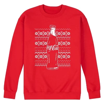 Мужской праздничный свитер Coca-Cola с графическим рисунком, флисовая толстовка красного цвета