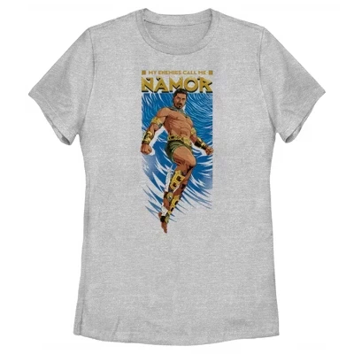 Женская футболка Black Panther Namor, серый меланж