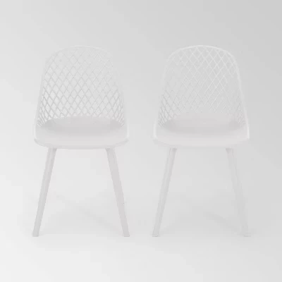 Современный обеденный стул из смолы Lily 2pk - белый