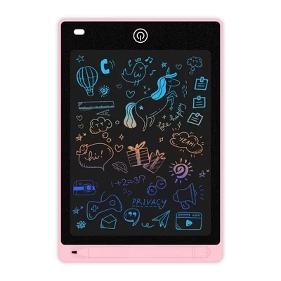 Link Kids LCD 10inch Color Writing Doodle Board Tablet Electronic Erasable Reusable Drawing Pad Educational & Learning Toy pink