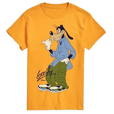 Мужская футболка Goofy Cool Street Clothes с коротким рукавом и графическим рисунком золотистого цвета