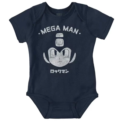 Классическая видеоигра Mega Man RockMan Baby Romper для мальчиков или девочек лицензионного синего цвета