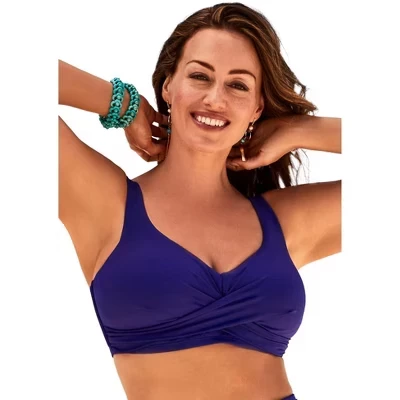 Женский топ бикини Swimsuits for All, темно-синий