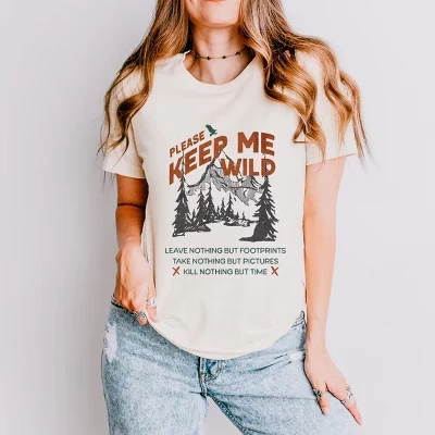 Кремовая футболка с коротким рукавом Please Keep Me Wild