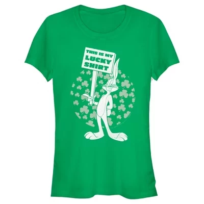 Женская футболка Juniors Womens St. Patrick's Day Bugs Bunny - Это моя счастливая футболка