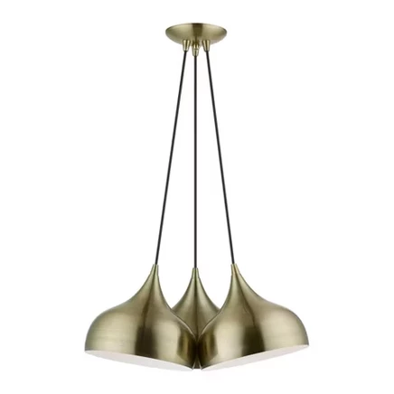 Подвес Livex Lighting Amador на 3 лампы, античная латунь