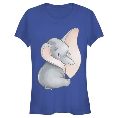 Женская футболка Dumbo «Оглядывающийся слон», синяя