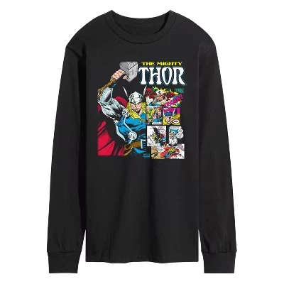 Men's -  - Panel Portrait Long Sleeve Graphic T-Shirt black