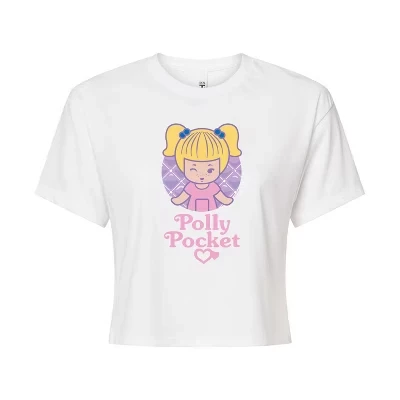Женская кроп-футболка Polly Pocket Blonde Doll, белая