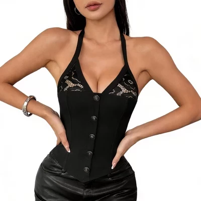 Женский асимметричный топ-бюстье Yesfashion, черный