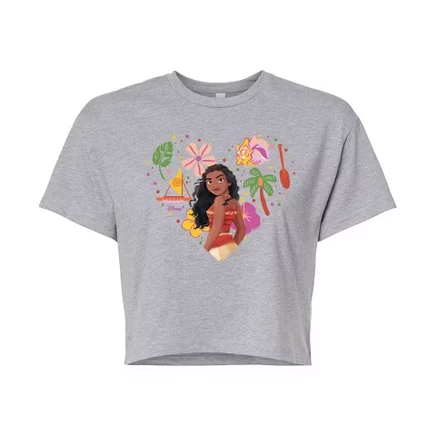 Женская укороченная футболка Disney Princess Moana, серая
