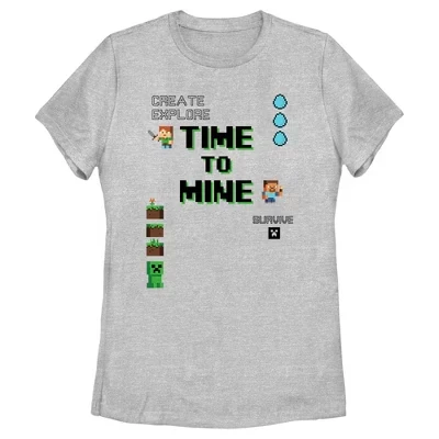 Женская футболка Minecraft «Стив и Алекс», меланжевая