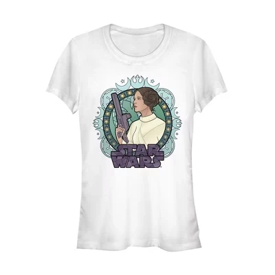 Женская футболка Star Wars Princess Leia Glass, белая