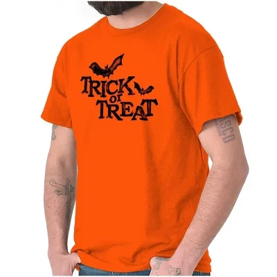 Футболка с изображением летучих мышей Happy Halloween Trick or Treat для мужчин или женщин черного цвета
