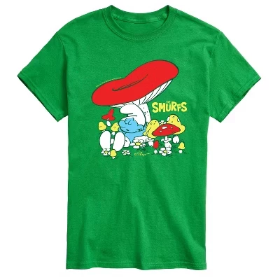 Мужская футболка Sleepy Mushrooms с коротким рукавом и рисунком зеленого цвета