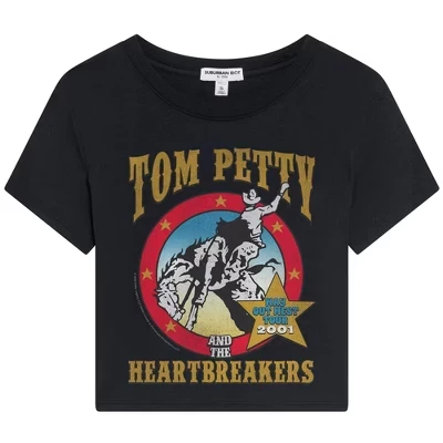 Женский укороченный топ Tom Petty Way Out West Dylan с коротким рукавом черный