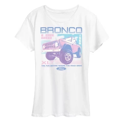 Женская футболка с коротким рукавом и рисунком Bronco A Rare Breed XLT Pastel 1966, белая