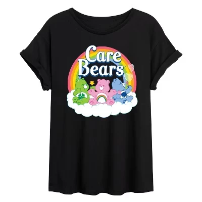 Женская футболка Care Bears Logo Group оверсайз, черная