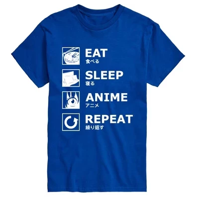 Мужская футболка с коротким рукавом Eat Sleep Anime Repeat