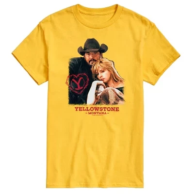 Мужская футболка Rip And Beth Montana Valentine с коротким рукавом и рисунком, желтая