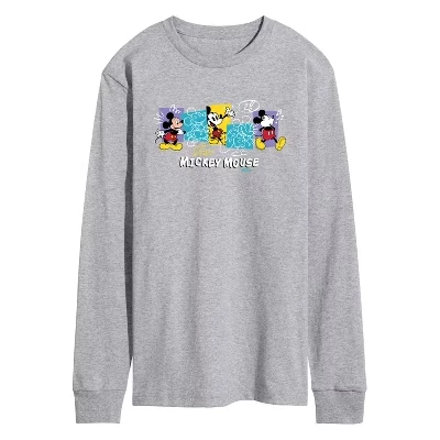 Мужская футболка с длинным рукавом Disney Classic Mickey Mouse, меланжевая