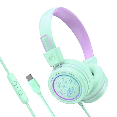 Детские наушники MEE Audio KidJamz KJ55U с ограничением громкости, мятные