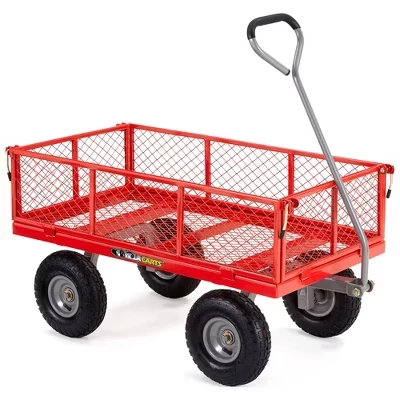 Садовая тележка Gorilla Carts стальная, 454 кг, красная
