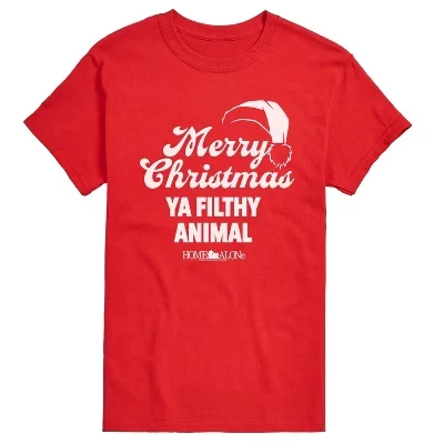 Мужская футболка с коротким рукавом и рисунком грязного животного Merry Christmas Ya, красная