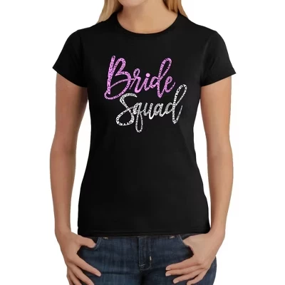Женская футболка Word Art - Bride Squad черного цвета