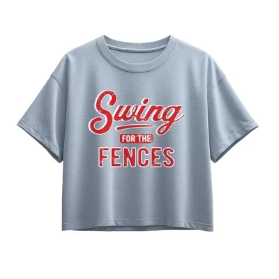 Футболка Swing For The Fences с коротким рукавом и квадратным рисунком синего цвета