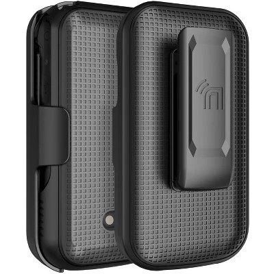 Комбинированный чехол для телефона Sonim XP3plus 5G Flip (2025, X320) - Жесткий чехол и кобура с зажимом для ремня, черный