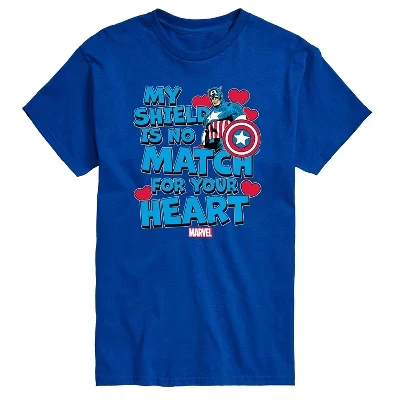 Мужская футболка с коротким рукавом Captain America My Shield Valentine с графическим рисунком