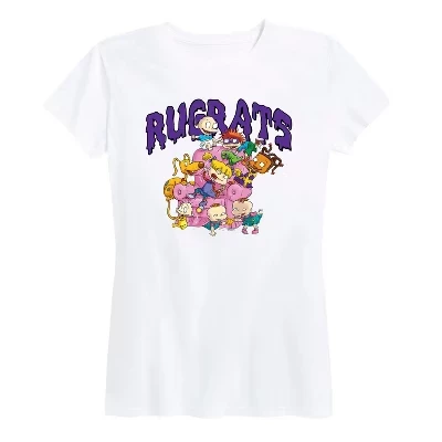 Женская футболка Rugrats «На розовом диване», белая