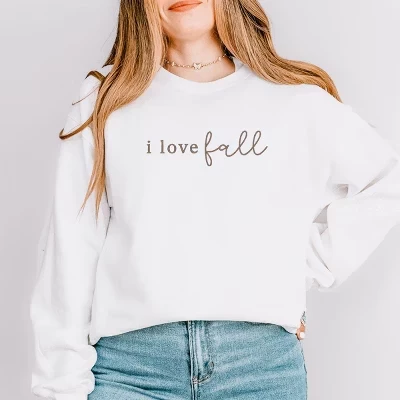 Женский свитшот Simply Sage Market «I Love Fall», белый