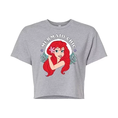 Женская укороченная футболка Disney Ariel, серая