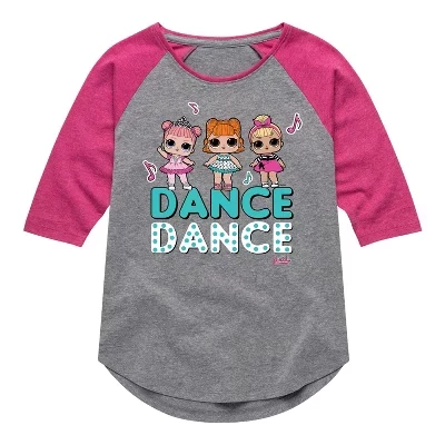 Для девочек - Сюрприз от ЛОЛ! - Футболка для танцев Dancing Dolls с регланом и графическим принтом 