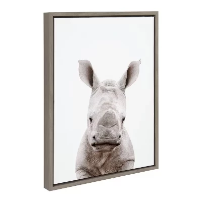 Картина Kate & Laurel Baby Rhino 46×61 см, серая