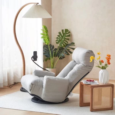 Игровое кресло Garvee с держателем для телефона, серое
