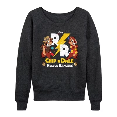 Женская рубашка Chip 'N Dale Rescue Rangers - Легкая французская махровая рубашка с широким вырезом и длинным рукавом с графическим рисунком heather charcoal