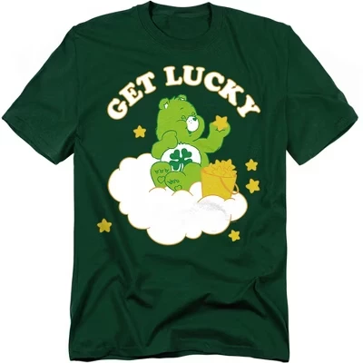Мужская футболка Get Lucky зеленого цвета