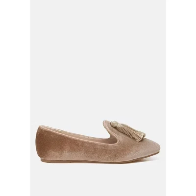 Женские лоферы Rag & Co. Tromso из бархата, бежевые