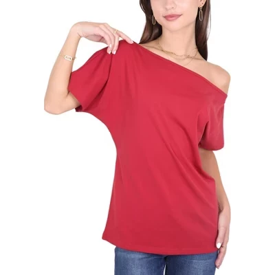 Женская блузка Anna-Kaci Off Shoulder Cotton, бордовая