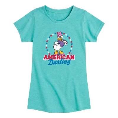 Приталенная футболка American Darling Daisy с коротким рукавом и рисунком бирюзового цвета