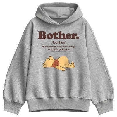 Женское худи Winnie the Pooh «Беспокойство», серый меланж